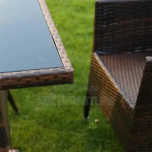 Dining Set; Durable 4 Seaters Dining Set Made of Rattan With Table