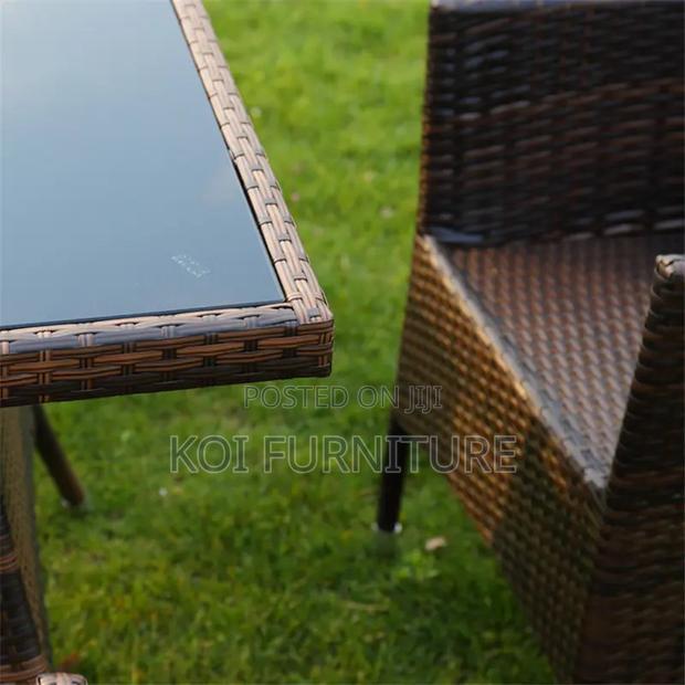 Dining Set; Durable 4 Seaters Dining Set Made of Rattan With Table - thumbnail 3