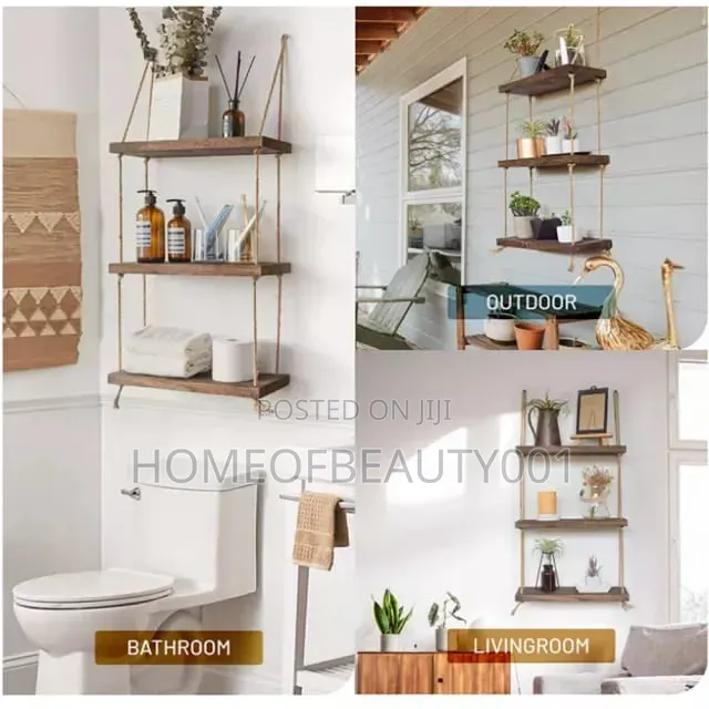 3 Tier Wood Floating Shelf.