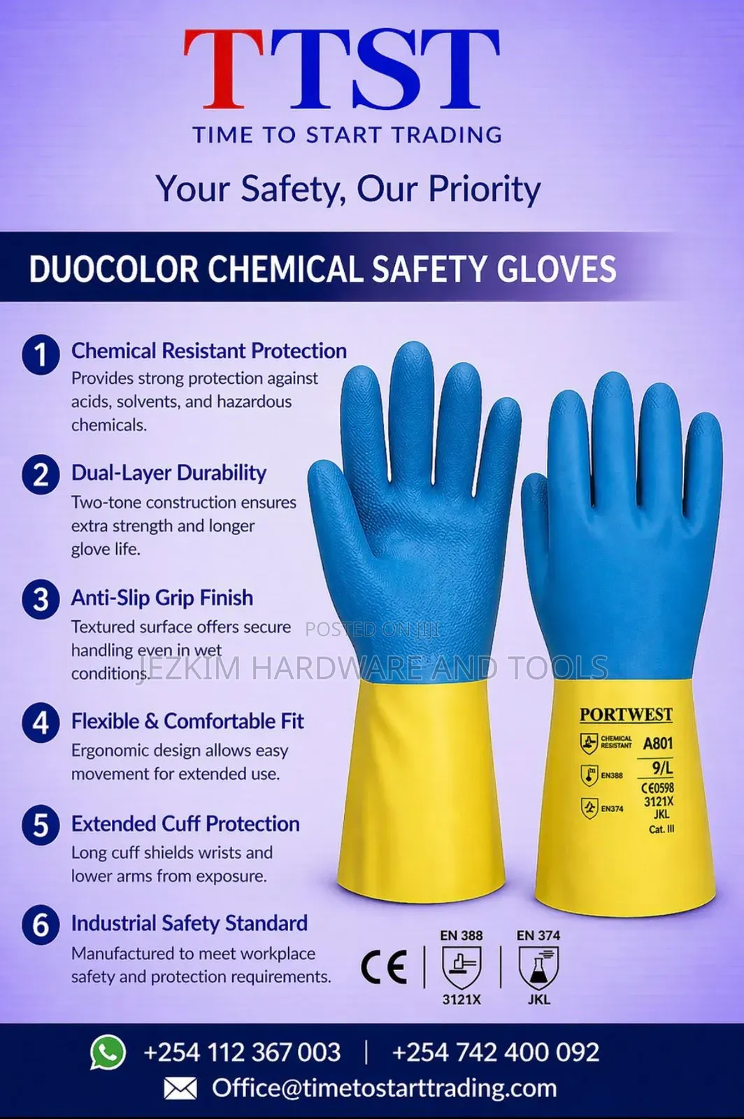 Chemical Safety Gloves Duo Color