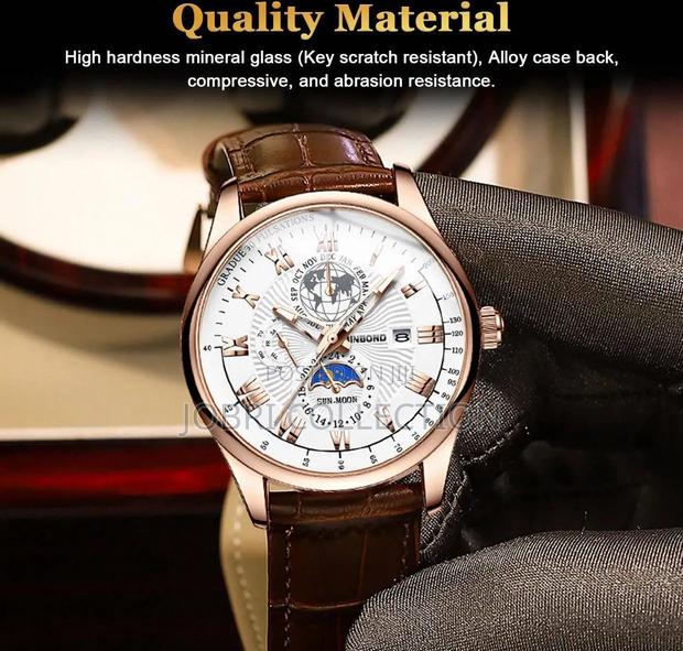 Binbond Brown Leather Gents Watch - thumbnail 2