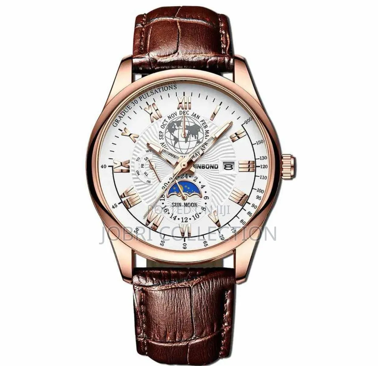 Binbond Brown Leather Gents Watch