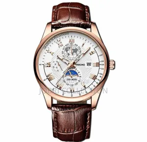 Binbond Brown Leather Gents Watch