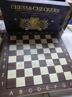 3 in 1 Wooden Chess Board, Checkers Game