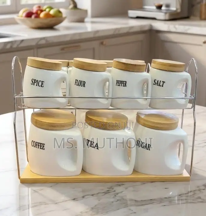 Modern Luxury 8pc -Piece Canister Set (1 Tray + 7 Canisters