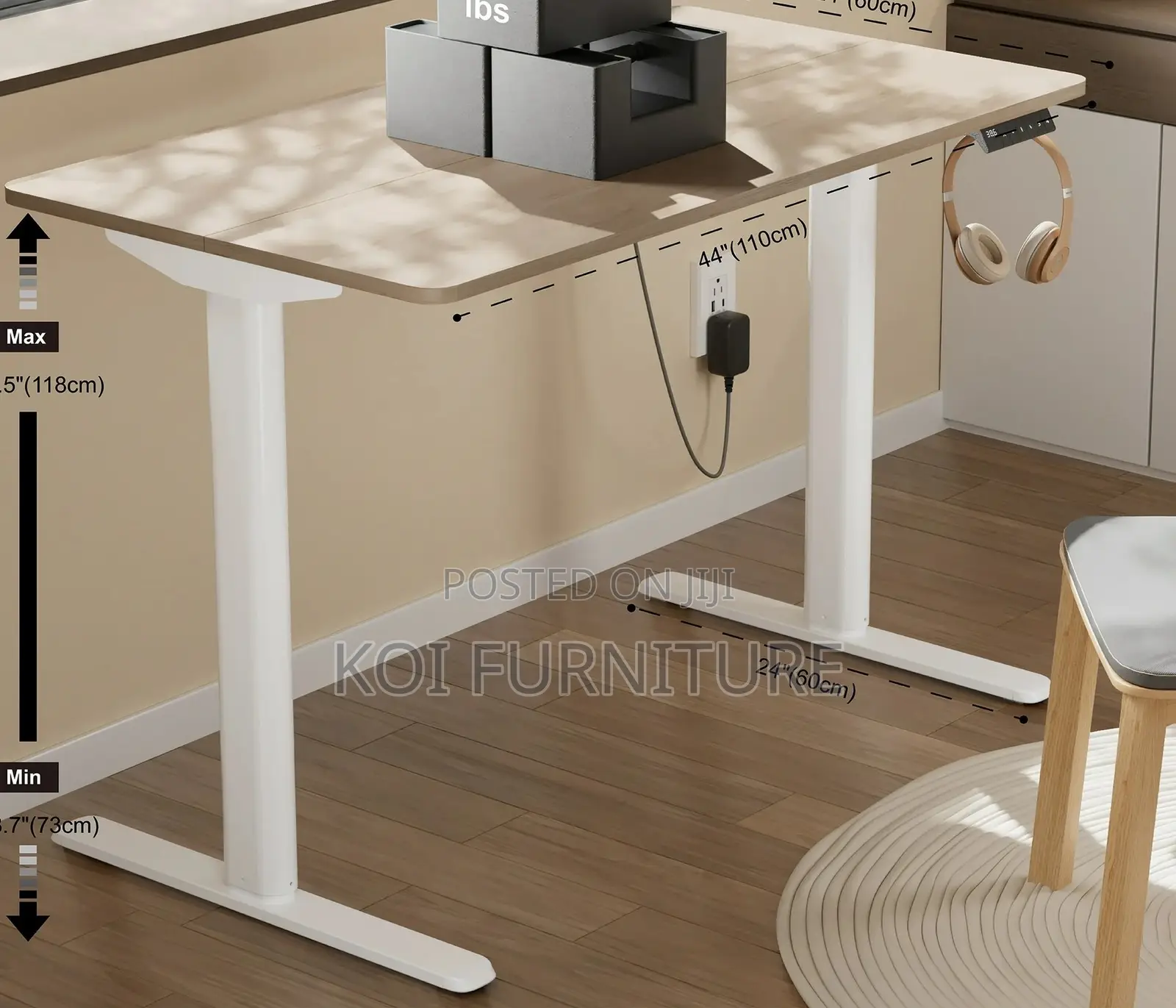 Office Desk; 1.2 Meters Mainstays Electric Standing Desk