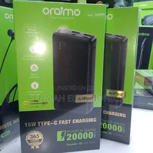 Powerbank Oraimo 20000mah 15 Watts Fast Charging Powerbank 4 Ports