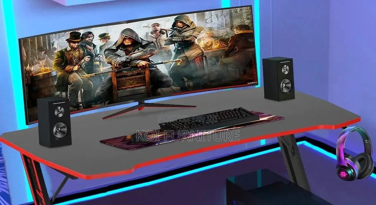 Office Desk; Gaming Desk With Headphone Hook for Game Players