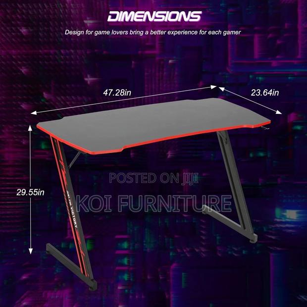 Office Desk; Gaming Desk With Headphone Hook for Game Players - thumbnail 8