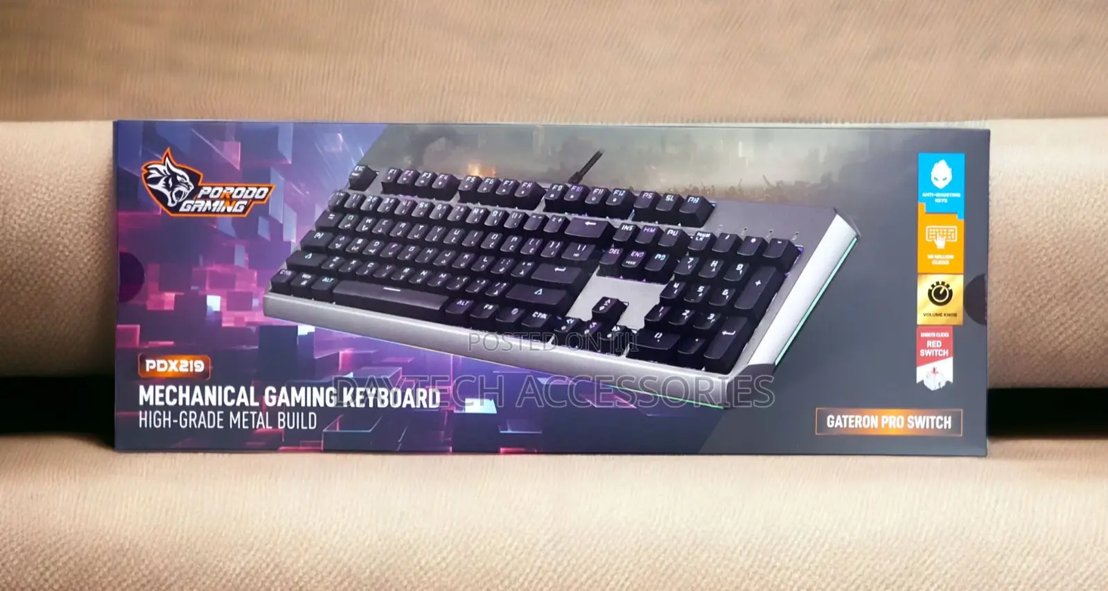 Porodo Gaming Wired Full Keyboard With Gateron Switch Pdx219