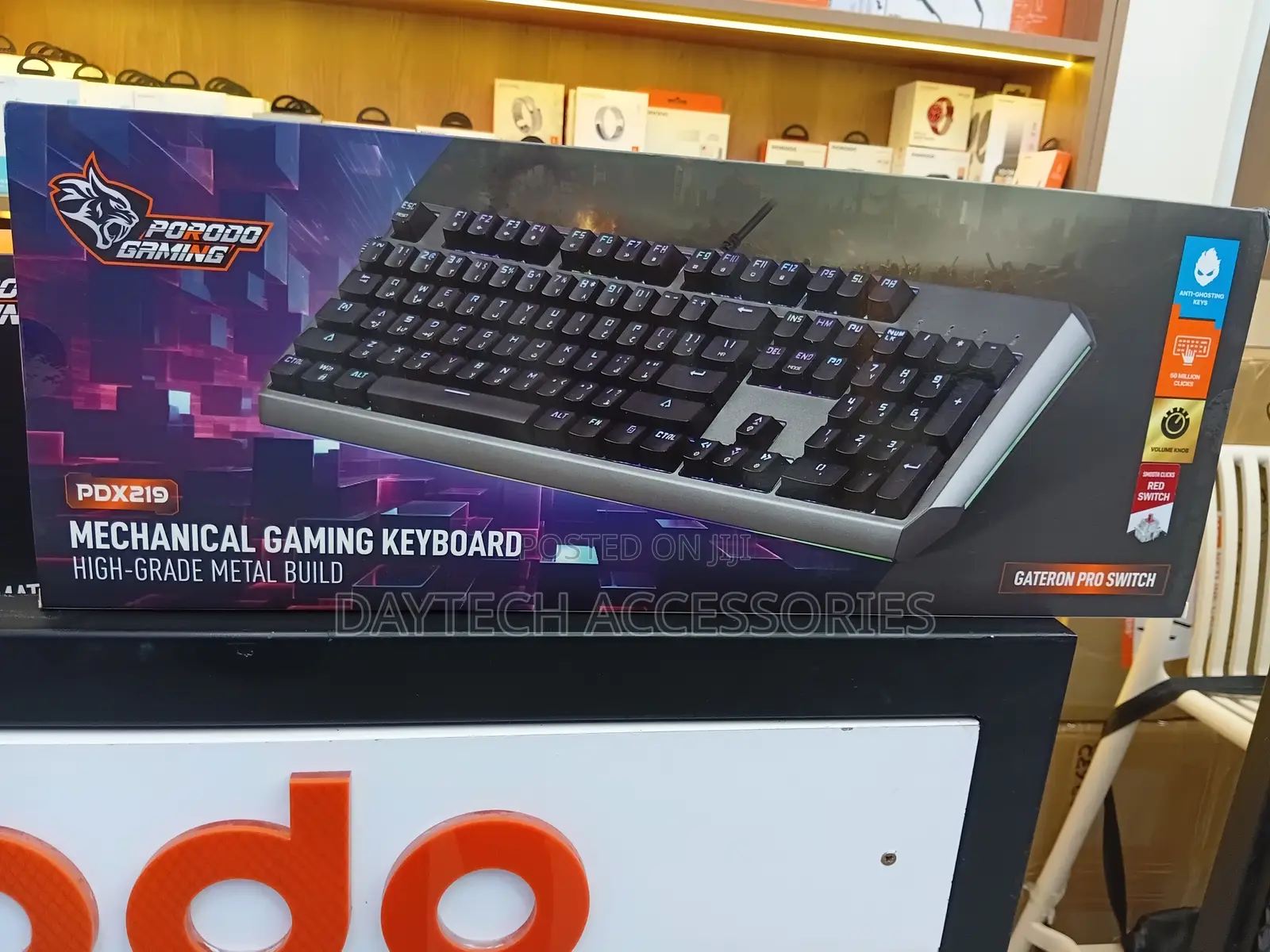 Porodo Gaming Wired Mechanical Keyboard With Gateron Pro Switch - Blac