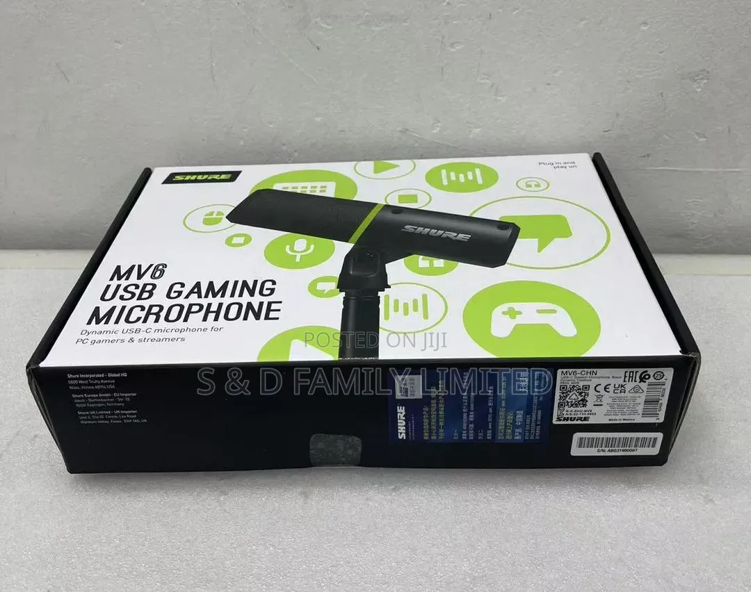 Shure Mv6 Usb Gaming Dynamic Microphone
