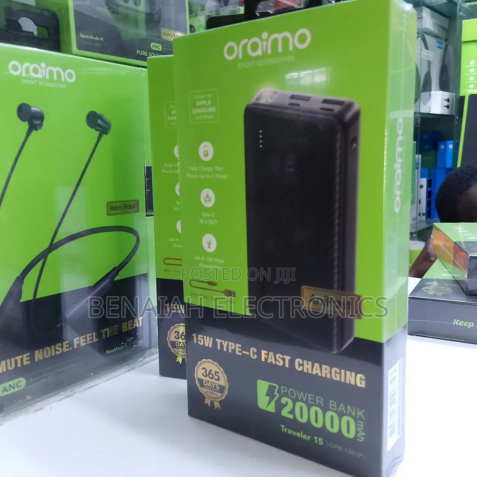 Oraimo Powerbank 20000mah 15watts Fast Charging Led Power Display