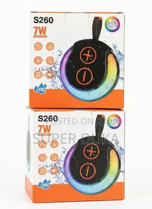 S260 Portable RGB Bluetooth Speaker-7w Bass,USB,Fm Radio,Mem Card