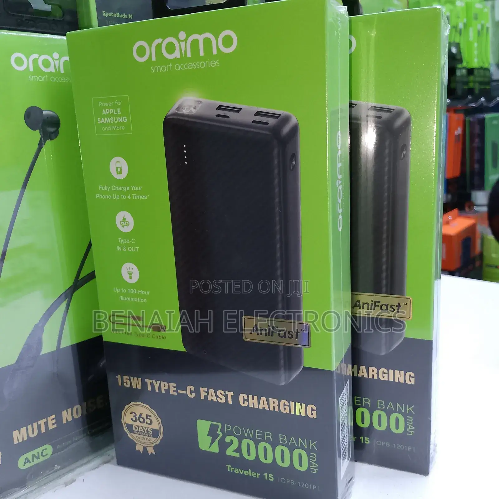 Oraimo Powerbank 20000mah 15watts Fast Charging Led Power Display