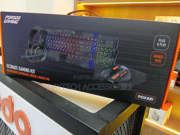Porodo 4-in-1 Ultimate Gaming Kit RGB Membrane Keyboard - Black