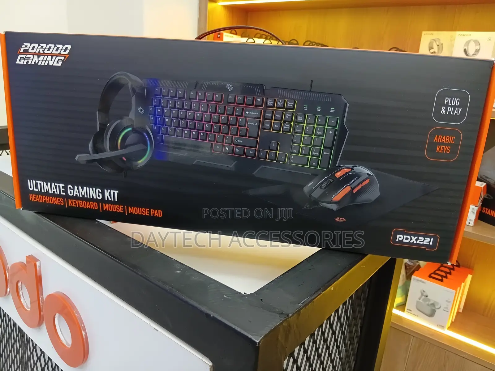 Porodo 4-in-1 Ultimate Gaming Kit RGB Membrane Keyboard - Black