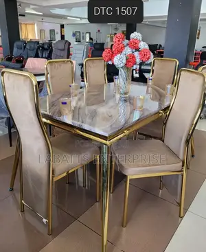 Modern Executive 6 Sitter Marble Dining Table