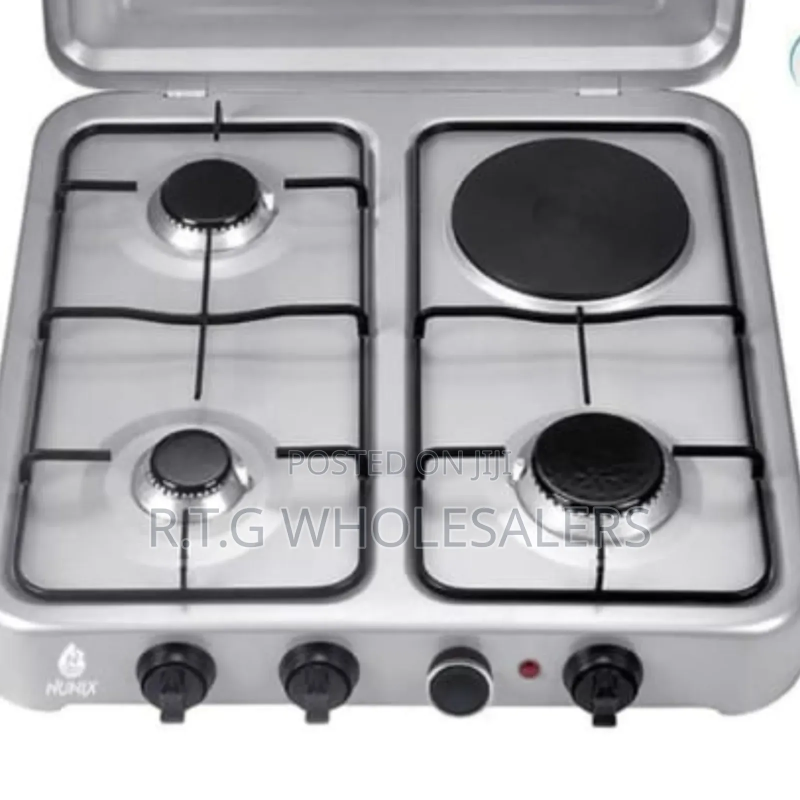 4 Burner Nunix Cooker – 3 Gas 1 Electric Hotplate