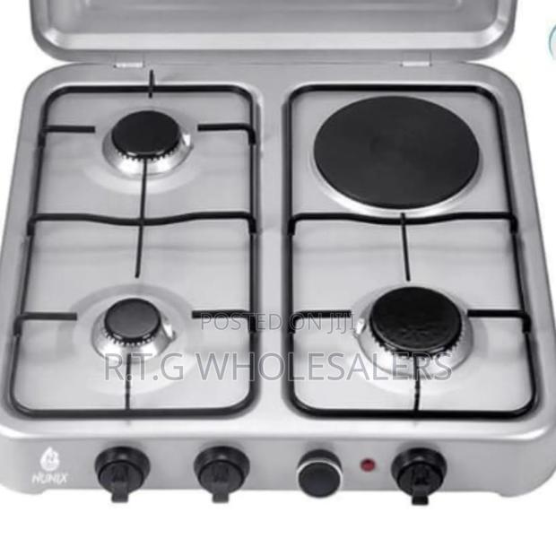 4 Burner Nunix Cooker – 3 Gas 1 Electric Hotplate