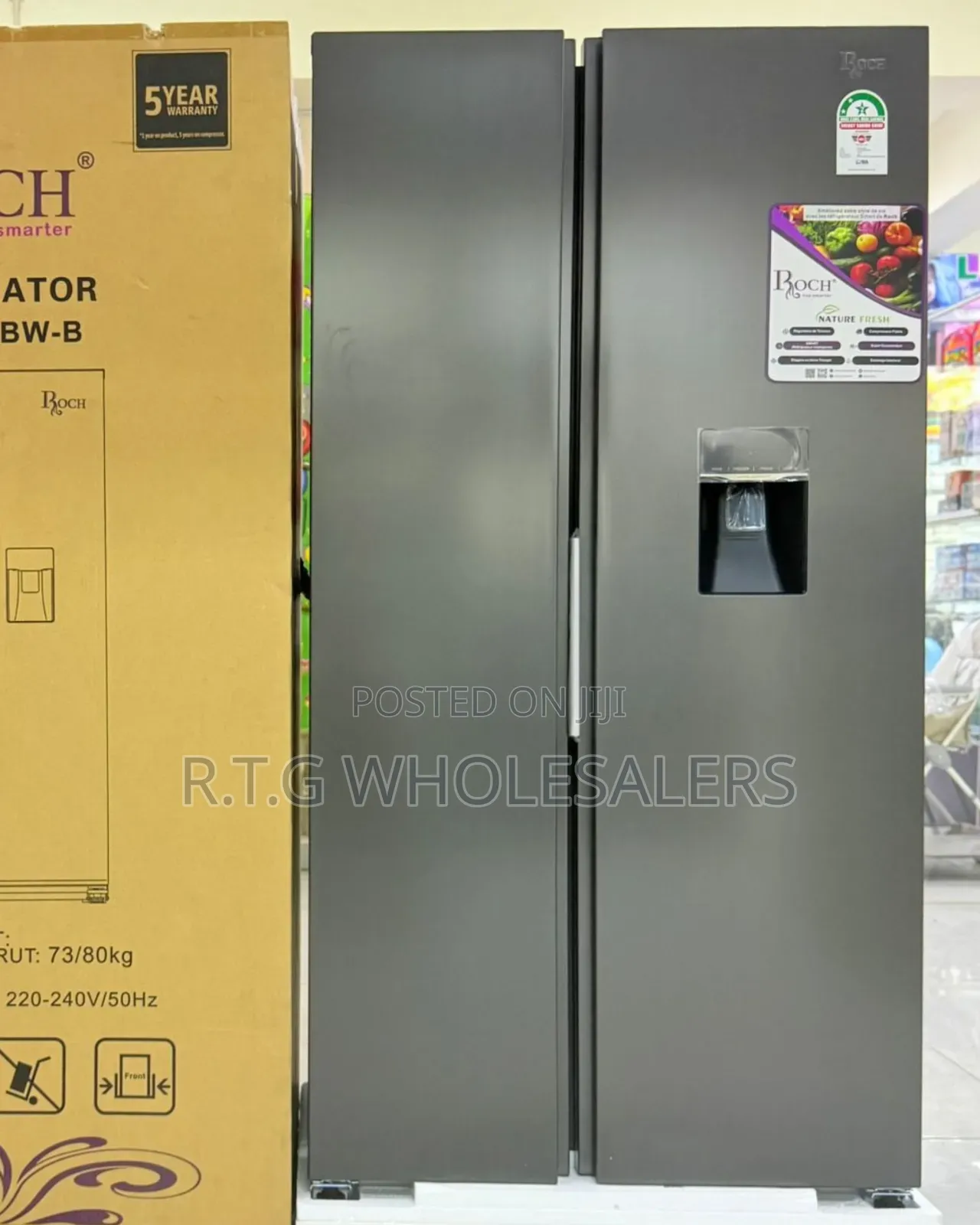 Roch 439l Side by Side Fridge RFR-540sbw-B Dispenser