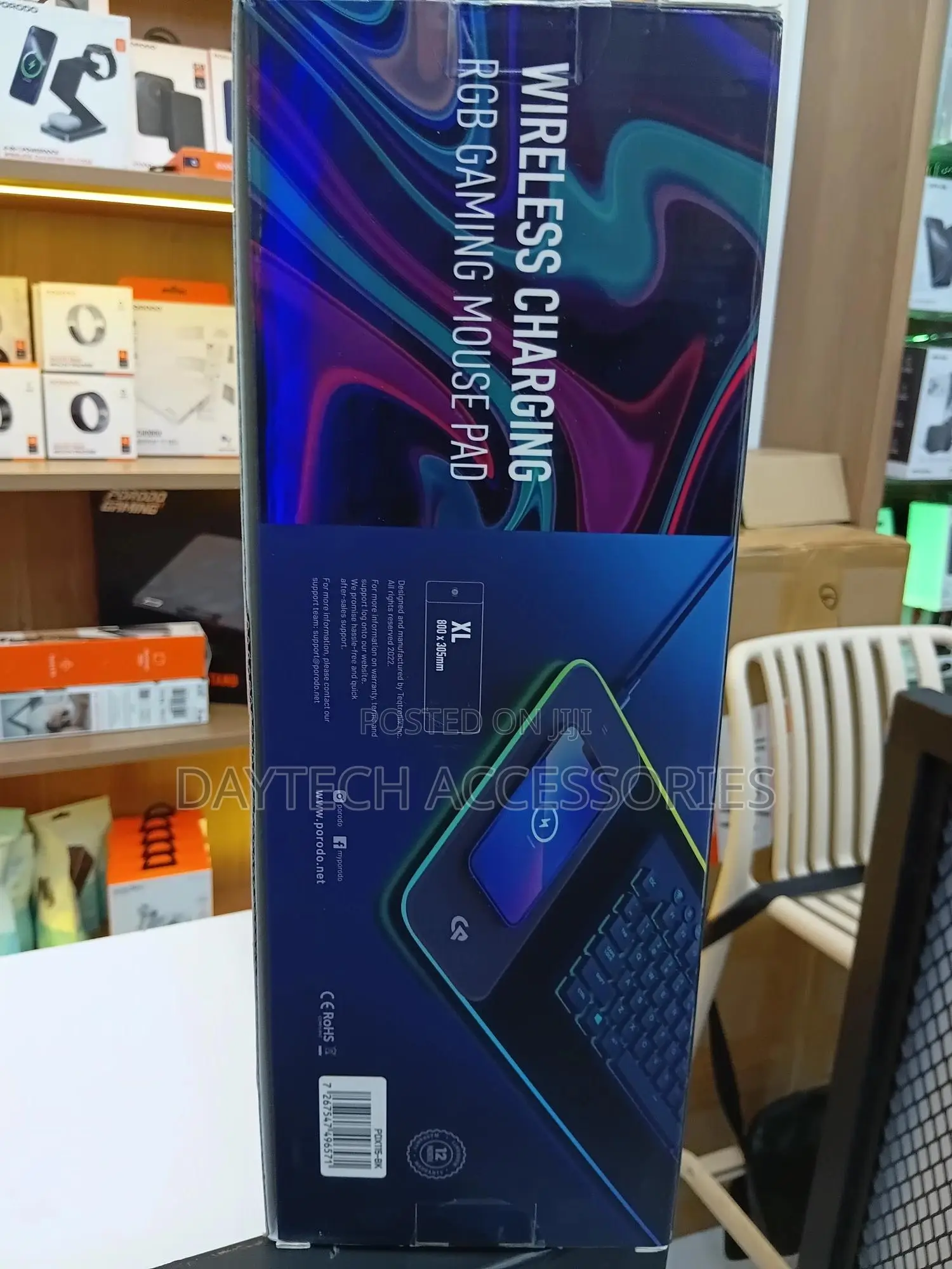 The Porodo Gaming Wireless Charging RGB Mouse Pad (Xl Size Pdx115-Bk)