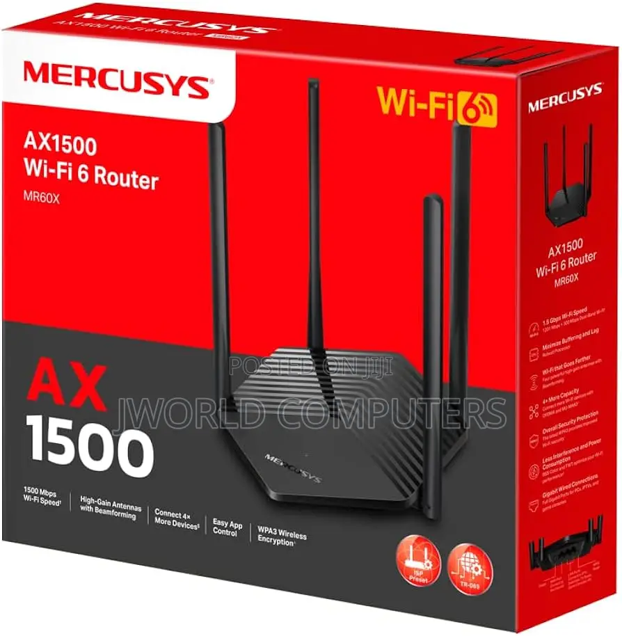 Mercusys Mr60x | Ax1500 Dual-Band Wifi 6 Router