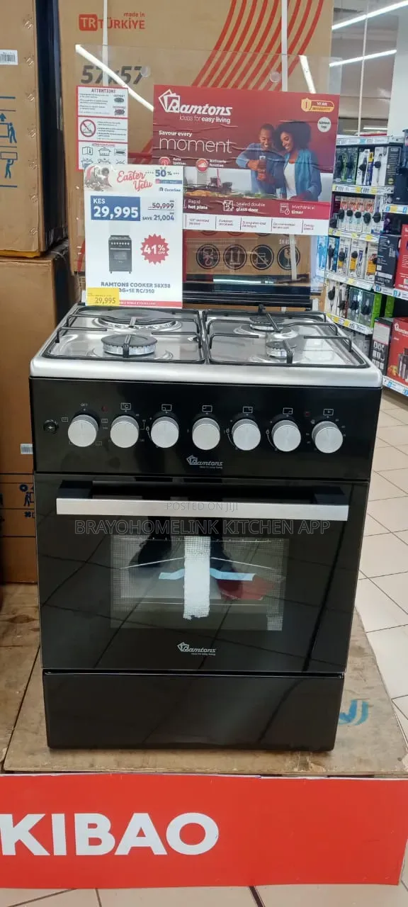 Ramtons Standing Cooker 60*60cm. 3g+1e . Electric Oven.