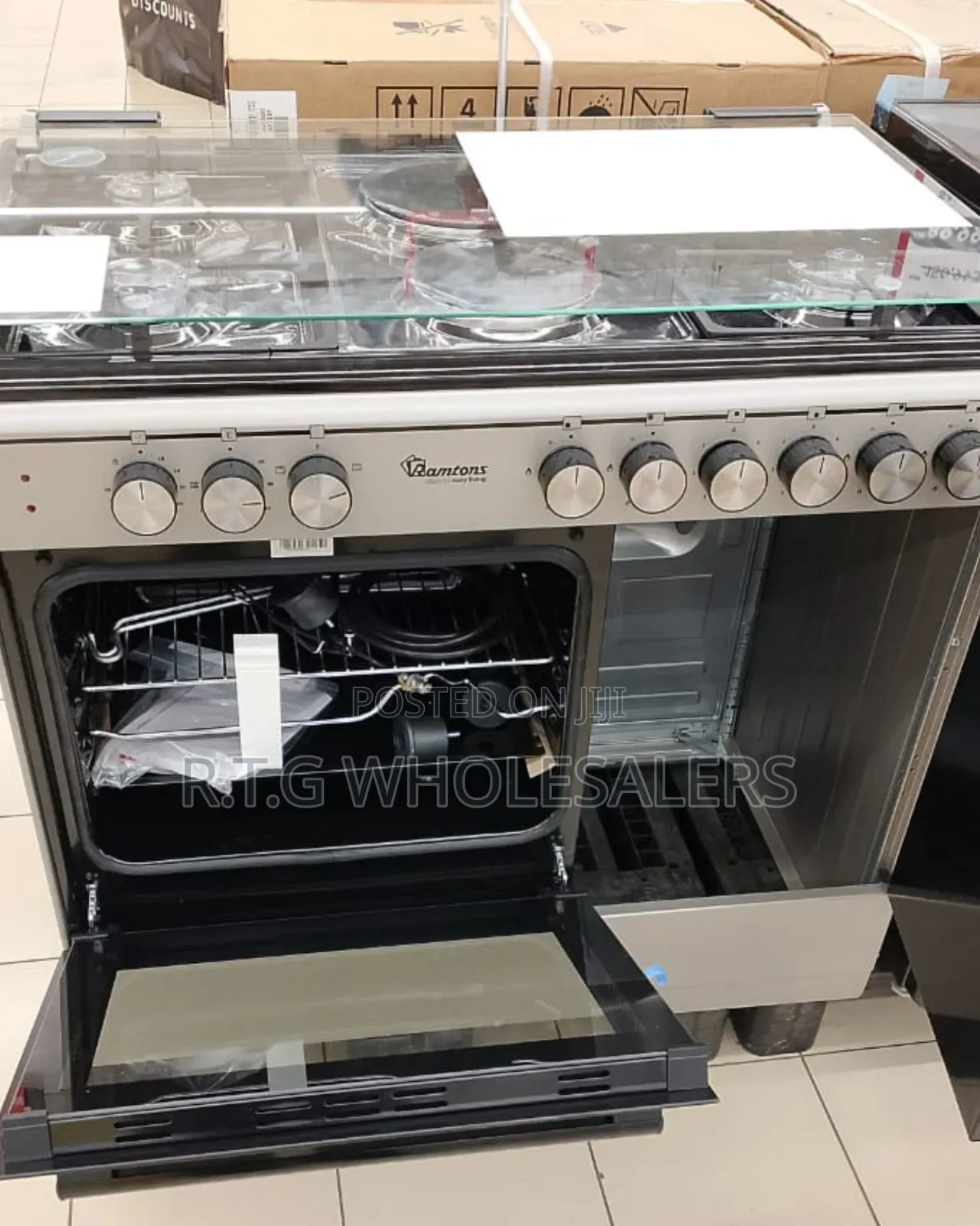 Ramtons Rf/496 60×90 Stainless Steel Cooker With Gas Compartment