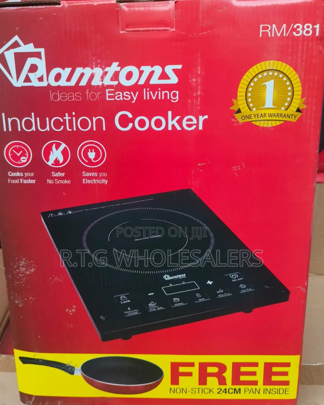 Ramtons Rm/381 Single Induction Cooker + Free Pan
