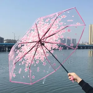 Transparent Cherry Floral Umbrella