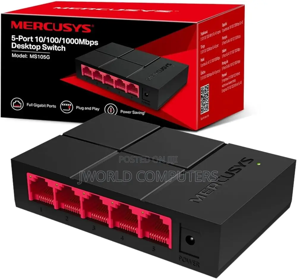Mercusys Ms105gp 5-Port Gigabit Desktop Switch With 4-Port Poe+