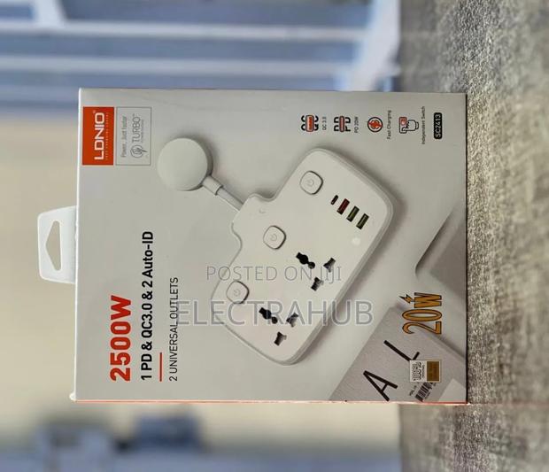 Ldnio 2500w 2 Universal Outlets 20w Brand New Sealed - thumbnail 2