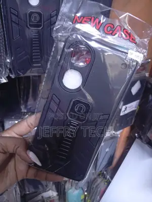 Samsung A10 or Oppo A58 Black Armor-Style Protective Phone Case