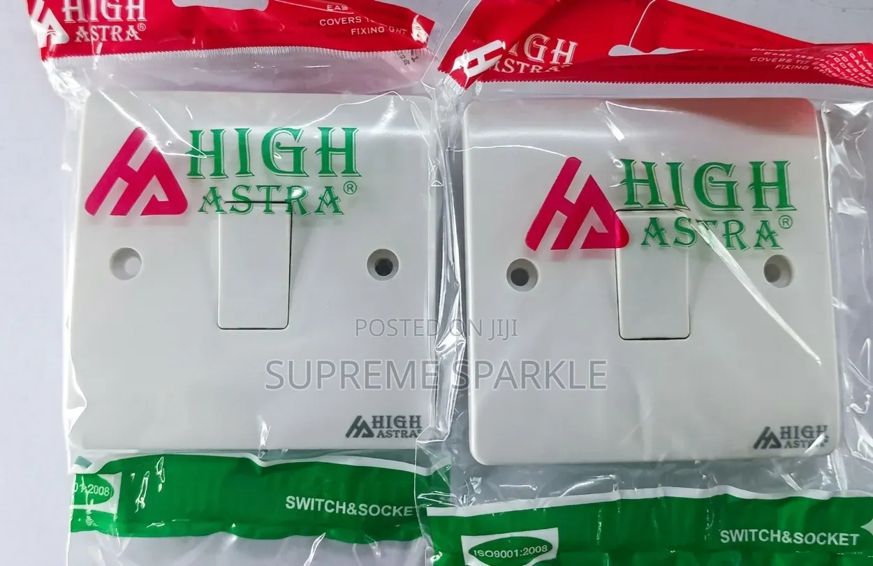High Astra 13a Single Sockets. Switch