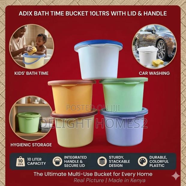 Adix Bath Time Bucket – 10ltr With Lid _B - main view