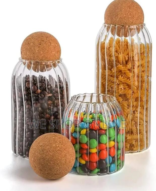 1ltr, 700ml and 350ml Glass Holder With Bamboo Lid
