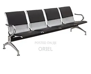 Office Lobby Waiting Bench : 4-Seater Padded Waiting Bench