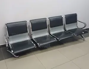 Office Lobby Waiting Bench : 4-Seater Padded Waiting Bench