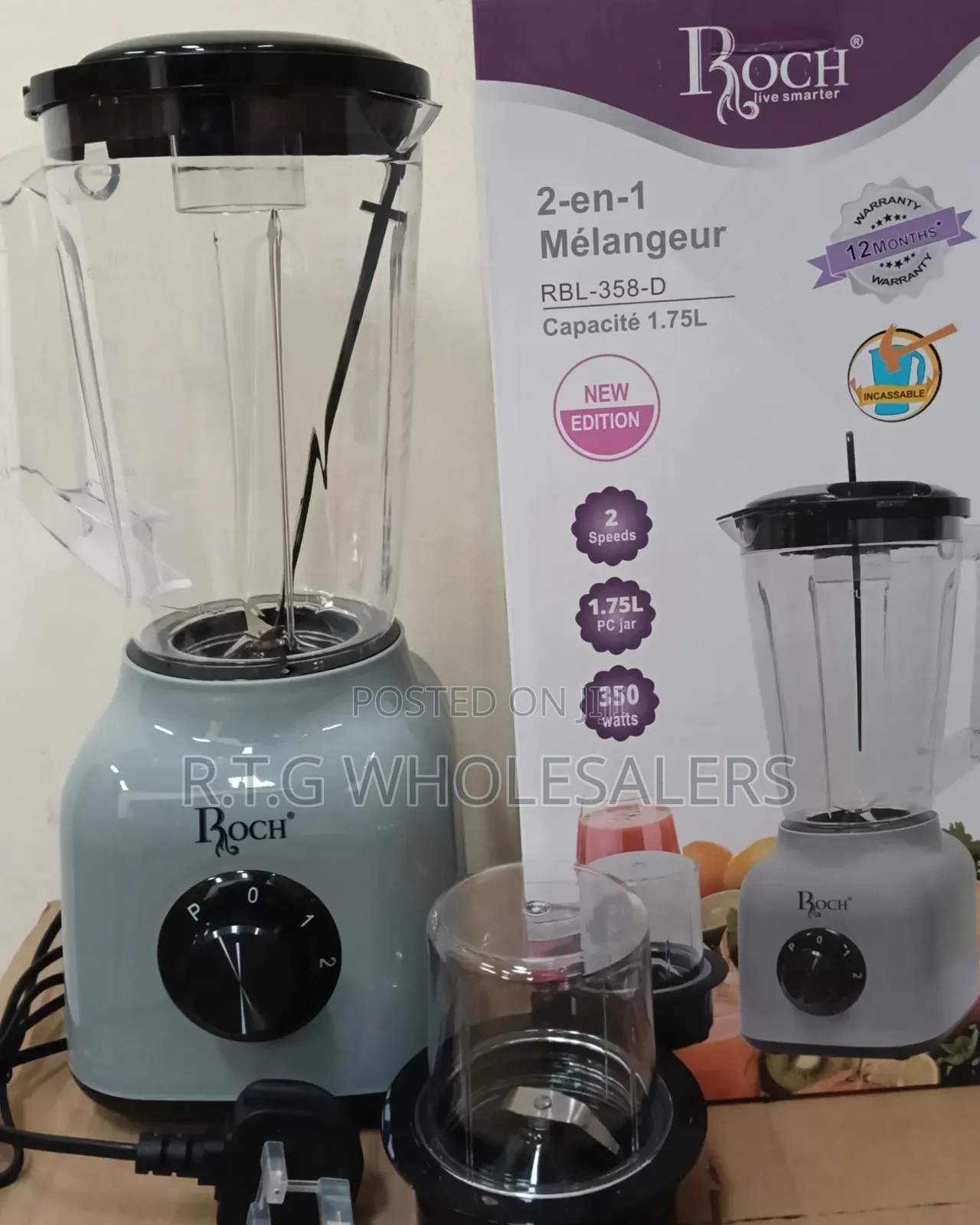 Roch 2-in-1 Blender Grinder – Multi-Use Kitchen Machine
