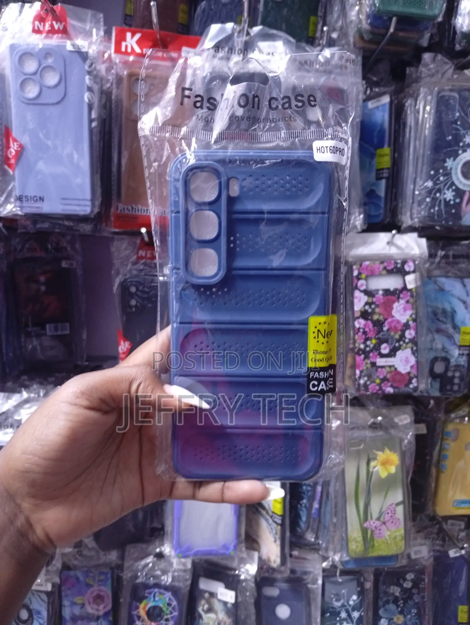 Infinix Hot 60 Pro Blue, Puffer Jacket Style Silicone Phone Case