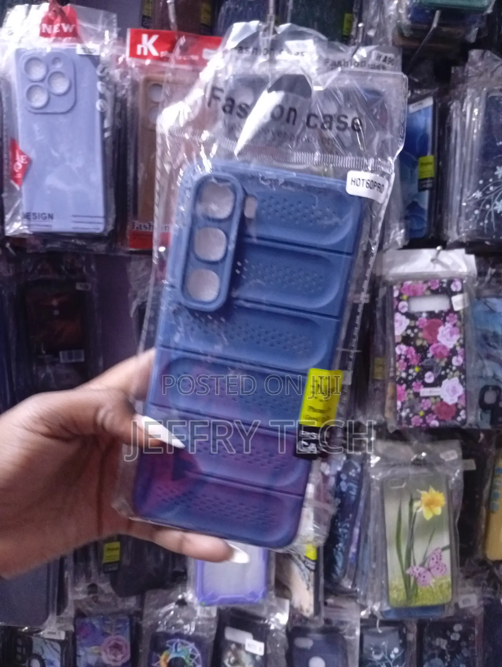 Infinix Hot 60 Pro Blue, Puffer Jacket Style Silicone Phone Case