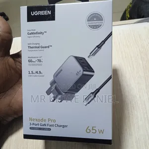 Ugreen Nexode Pro 65w 3-Port Gan Fast Charger Uk Grey+1.5m 100w Cablle