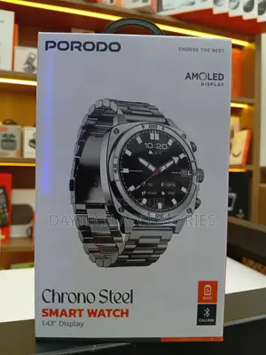 Porodo Chrono Steel Smart Watch -Silver