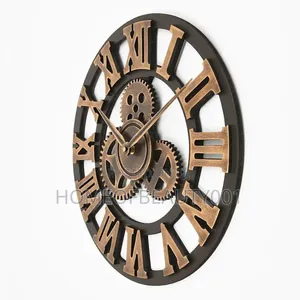 3d Roman Vintage Gear Pocket Wall Clock
