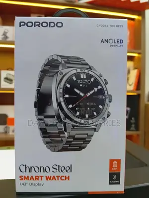 Porodo Chrono Steel Amoled 1.43 Smartwatch - Silver