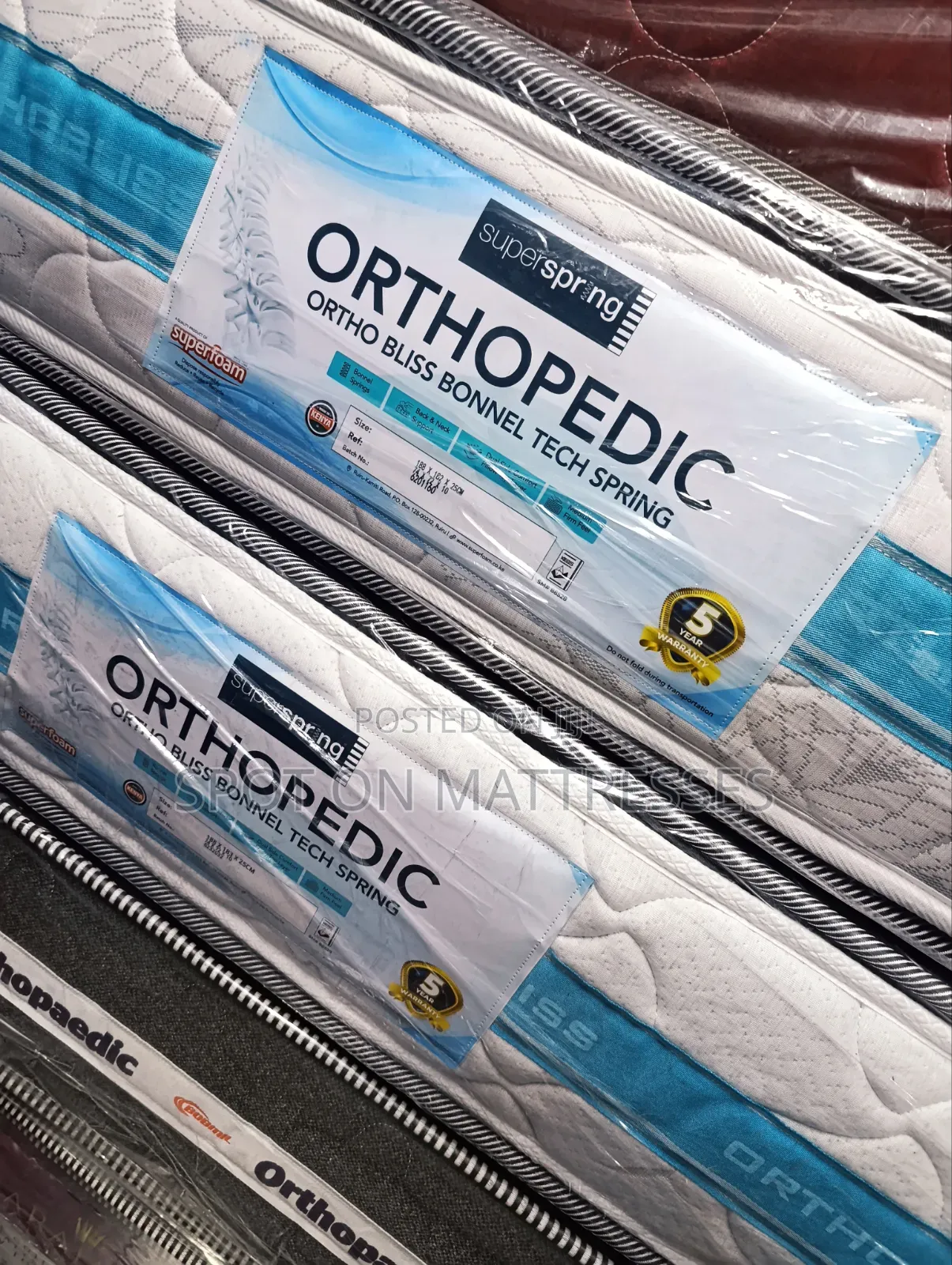 No More Back Ache! 5x6x10 Superfoam Orthopedic Spring Mattresses.