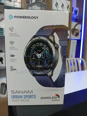 Powerology Sanam Urban Sports Smart Watch Blue Strap Amoled Screen