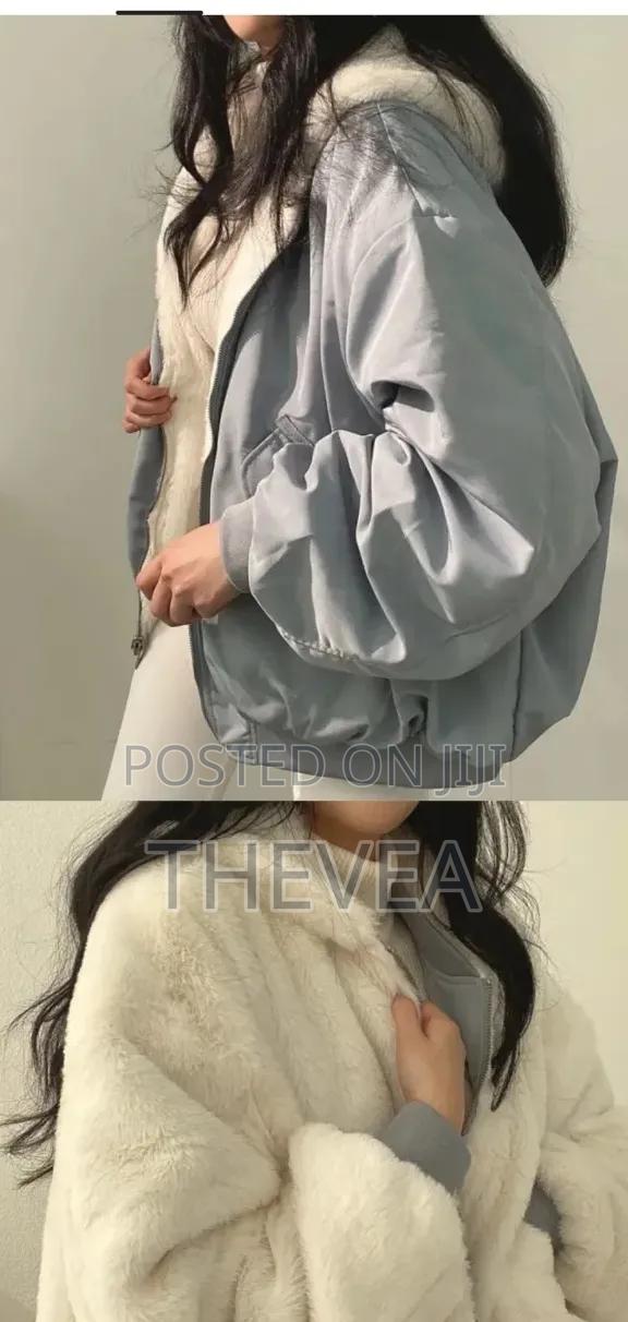 Women Fashion Jacket With Furry Hood - main view