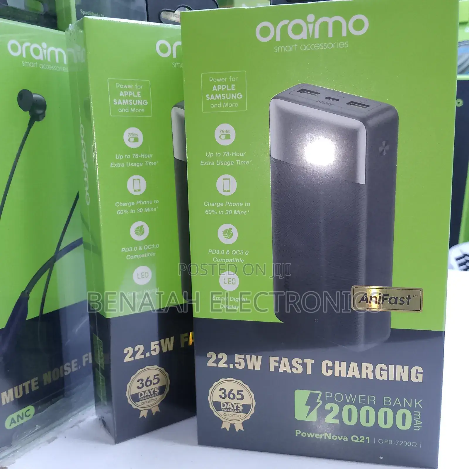 Power Bank,20000mah Super Fast Oraimo Powerbank 22.5watts